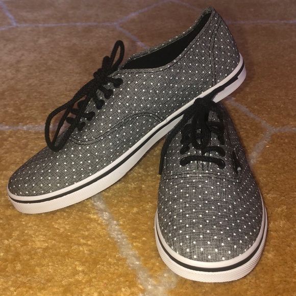 Gray and white polka dot Vans - Picture 3 of 6